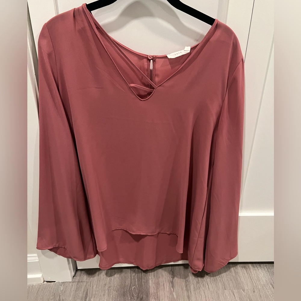 Lush cross front bell bottom sleeve top